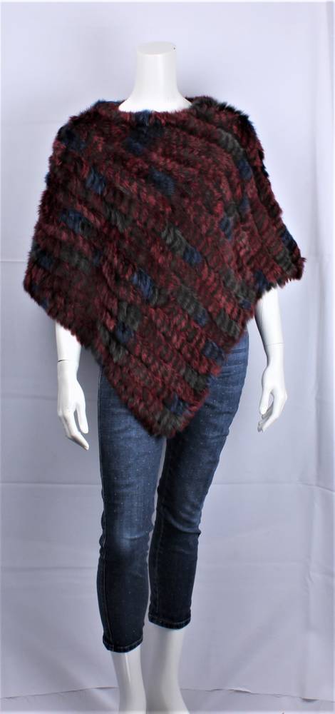 Alice & Lily fur poncho red mix STYLE: SC/4254 RED MIX